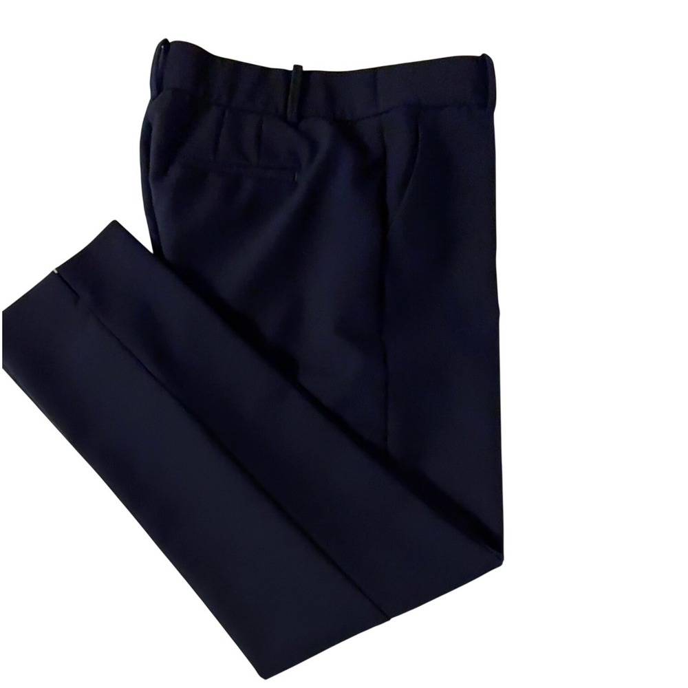 Talbots Navy Blue Flat Front Straight Leg Dress Pants w/ pockets Trousers Size 4